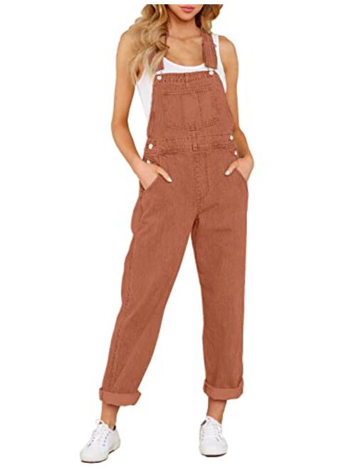 luvamia Women's Casual Stretch Adjustable Denim Bib Overalls Jeans Pants Jumpsuits