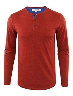 HARBETH Men's Regular Fit Long Sleeve Athletic Henley Shirt Active Jerseys Tee