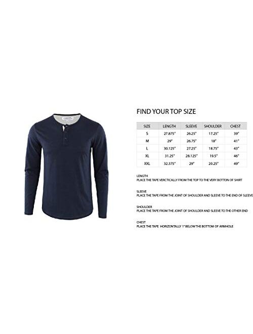 HARBETH Men's Regular Fit Long Sleeve Athletic Henley Shirt Active Jerseys Tee