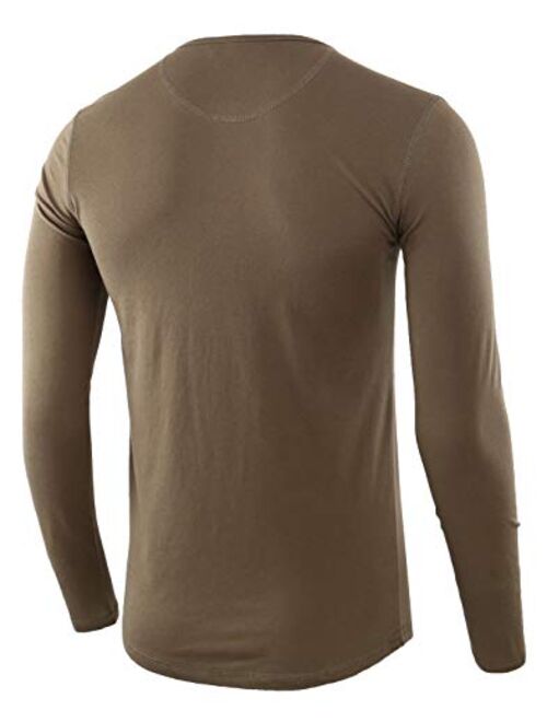 HARBETH Men's Regular Fit Long Sleeve Athletic Henley Shirt Active Jerseys Tee