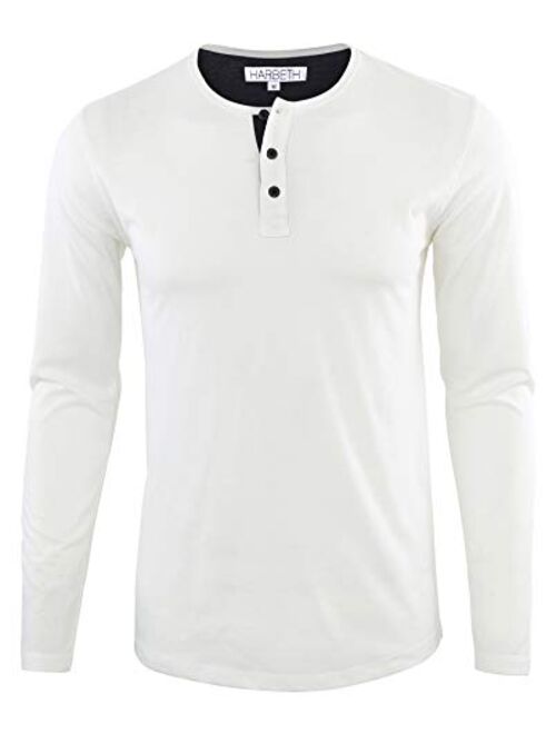 HARBETH Men's Regular Fit Long Sleeve Athletic Henley Shirt Active Jerseys Tee