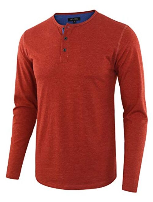 HETHCODE Men's Classic Comfort Soft Regular Fit Long Sleeve Henley T-Shirt Tee