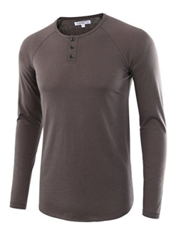 HARBETH Men's Casual Long Sleeve Henley Shirt Raglan Fit Baseball T-Shirts Tee