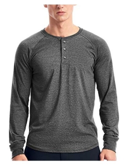 Mens Henley Long Sleeve T Shirts