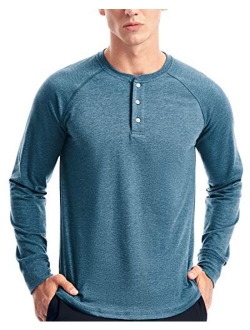 Mens Henley Long Sleeve T Shirts