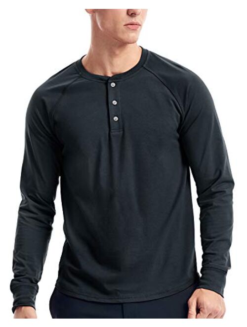 Mens Henley Long Sleeve T Shirts