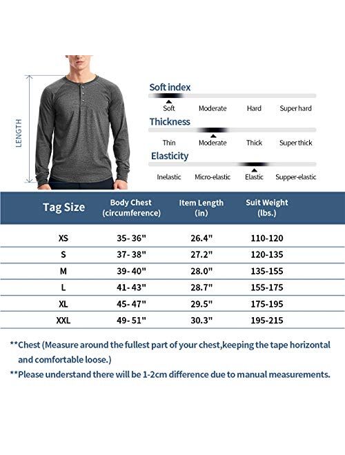 Mens Henley Long Sleeve T Shirts