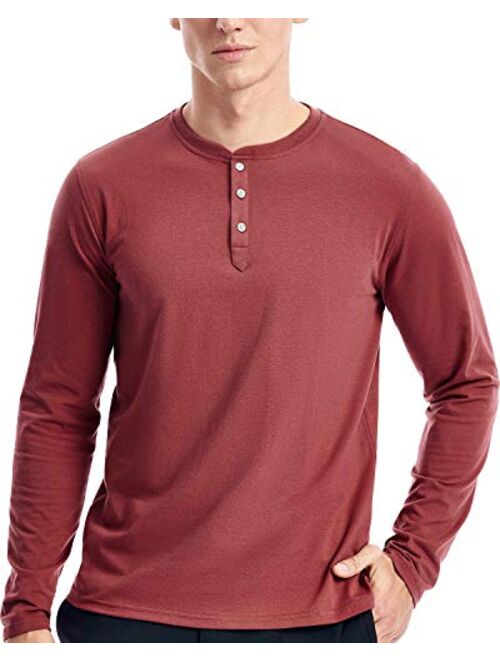 Mens Henley Long Sleeve T Shirts