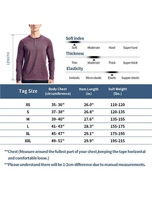 Mens Henley Long Sleeve T Shirts