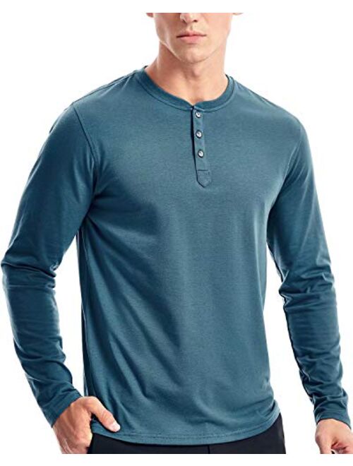 Mens Henley Long Sleeve T Shirts