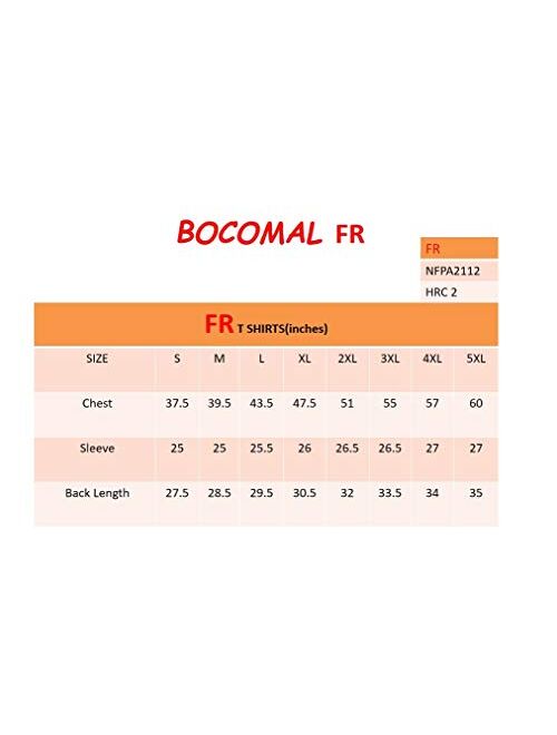 BOCOMAL FR Shirts Flame Resistant Shirts FR T Shirt NFPA2112/CAT2 7oz Men's Long Sleeve Fire Retardant Henley Shirts