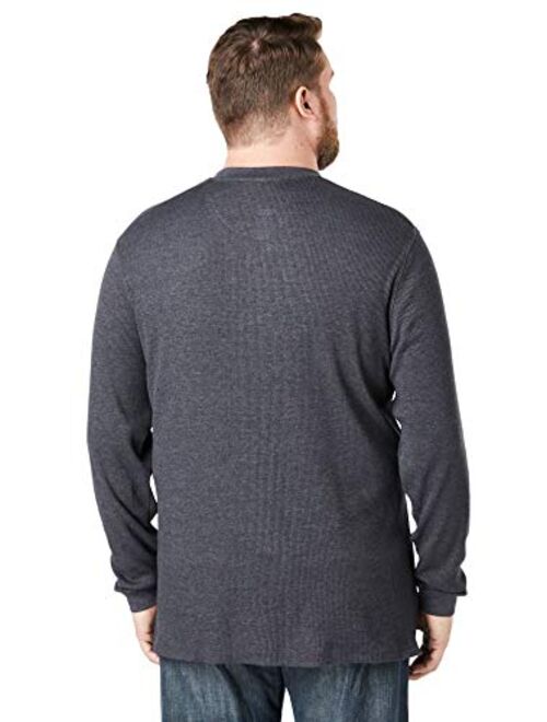 KingSize Men's Big and Tall Waffle-Knit Thermal Henley Tee Long Underwear Top