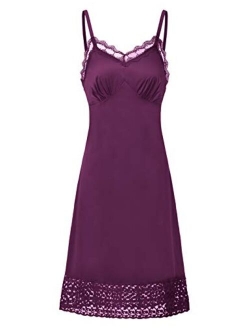 Lace Full Slips for Women Under Dresses Adjustable Spaghetti Strap Cami Dress