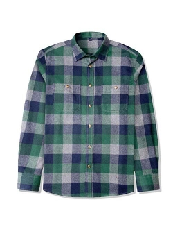 J.VER Men's Flannel Plaid Shirts Long Sleeve Regular Fit Button Down Casual