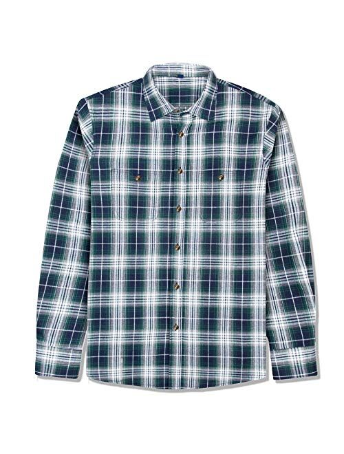 J.VER Men's Flannel Plaid Shirts Long Sleeve Regular Fit Button Down Casual