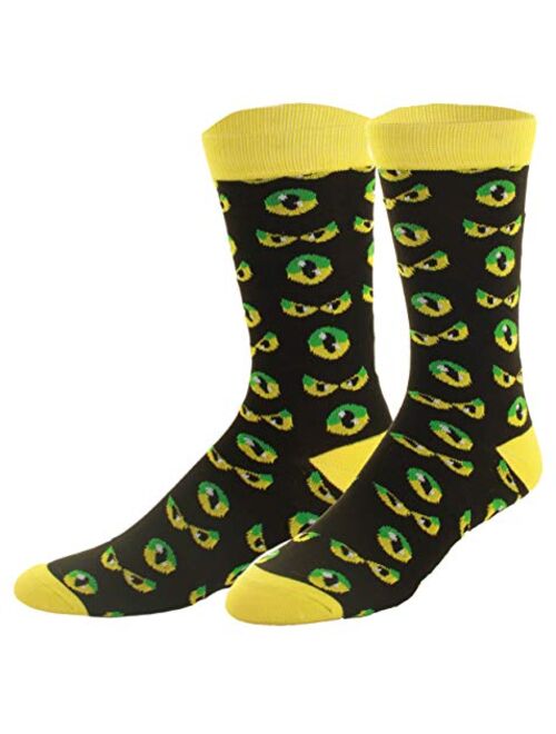 Mens Halloween Socks, Pumpkins, Bats, Zombie Faces, Casual Dress Socks 6 Pack