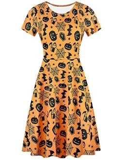 For G and PL Halloween Women's Short Sleeve Tunic Dress