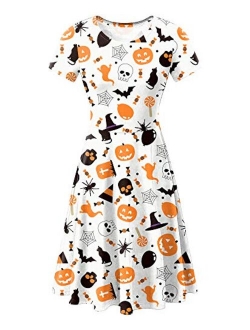 For G and PL Halloween Women's Short Sleeve Tunic Dress