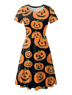 For G and PL Halloween Women's Short Sleeve Tunic Dress