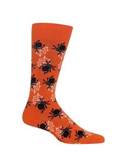 Men's Spooky Halloween Novelty Crew Socks, Spiders