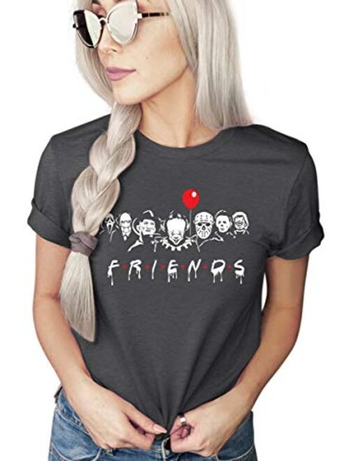 Asher's Apparel Friends Horror T-Shirt | Funny Halloween Shirt | Costume Tee | Unisex Sizing