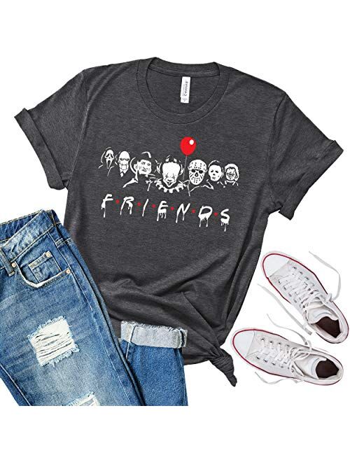 Asher's Apparel Friends Horror T-Shirt | Funny Halloween Shirt | Costume Tee | Unisex Sizing