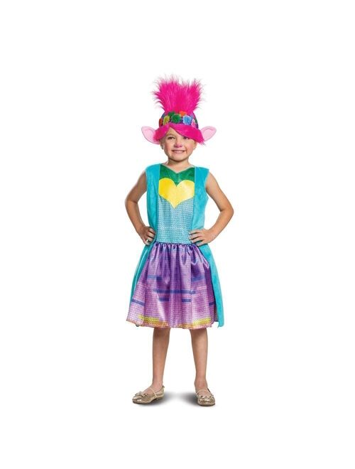 Toddler Deluxe Trolls Poppy Rainbow Halloween Costume Dress with Headpiece