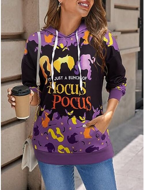 FAYALEQ Halloween Sweatshirts for Women Halloween Graphic Long Sleeve Shirt Half Zipper Lapel Casual Pullover Top