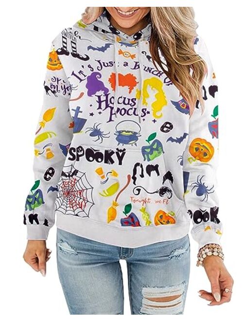 FAYALEQ Halloween Sweatshirts for Women Halloween Graphic Long Sleeve Shirt Half Zipper Lapel Casual Pullover Top