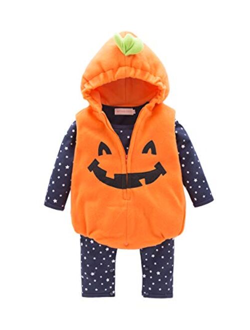 Baby Toddler Halloween Child Cute Pumpkin Costume Jumpsuit