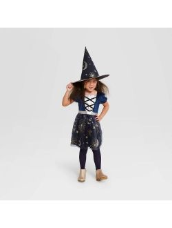 Kids' Midnight Witch Halloween Costume Dress (with Hat) - Hyde & EEK! Boutique