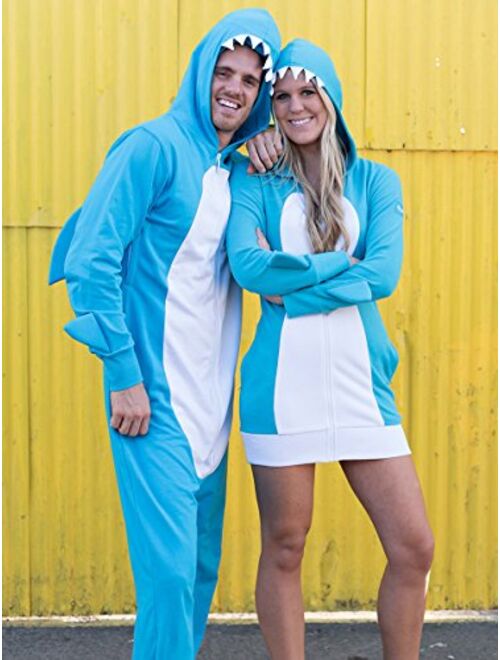 Tipsy Elves Cute Women's Shark Costume Dress w/Pockets for Halloween - Shark Onesie for Women