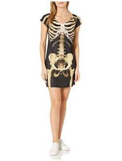 Faux Real Women's 3D Photo-Realistic Short Sleeve Halloween Dress