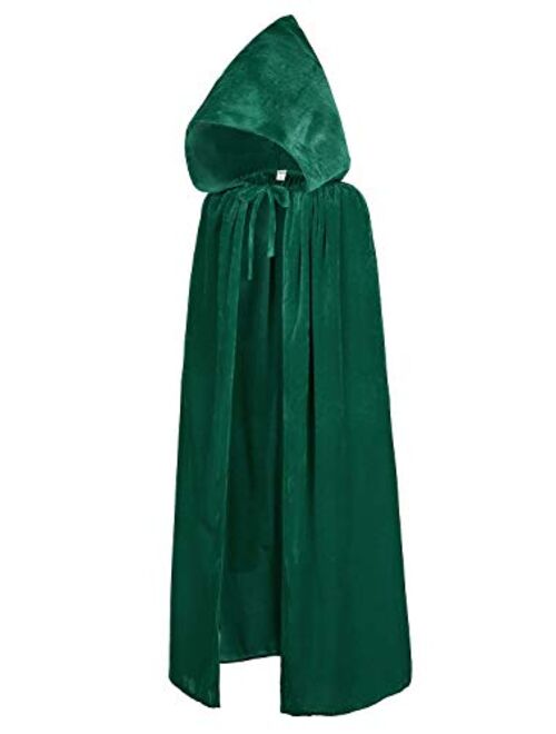 ALIZIWAY Kids Hooded Velvet Cloak Cape for Halloween Christmas Cosplay Costumes 2-16 Years