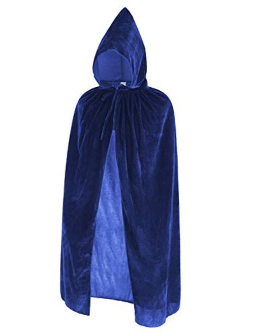 ALIZIWAY Kids Hooded Velvet Cloak Cape for Halloween Christmas Cosplay Costumes 2-16 Years