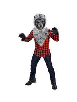 Amscan Hungry Howler Werewolf Halloween Costume for Boys, Includes Mask, Shirt with Fur, Gloves