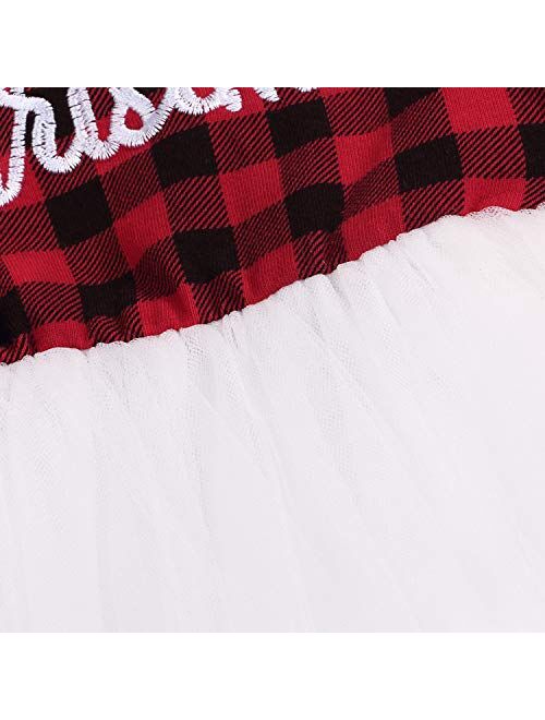 Infant Toddler Baby Girls Halloween Dress Plaid Tulle Lace Tutu Princess Party Dresses Xmas Outfit