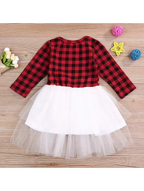 Infant Toddler Baby Girls Halloween Dress Plaid Tulle Lace Tutu Princess Party Dresses Xmas Outfit