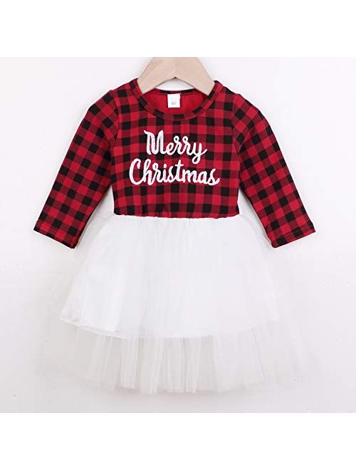 Infant Toddler Baby Girls Halloween Dress Plaid Tulle Lace Tutu Princess Party Dresses Xmas Outfit