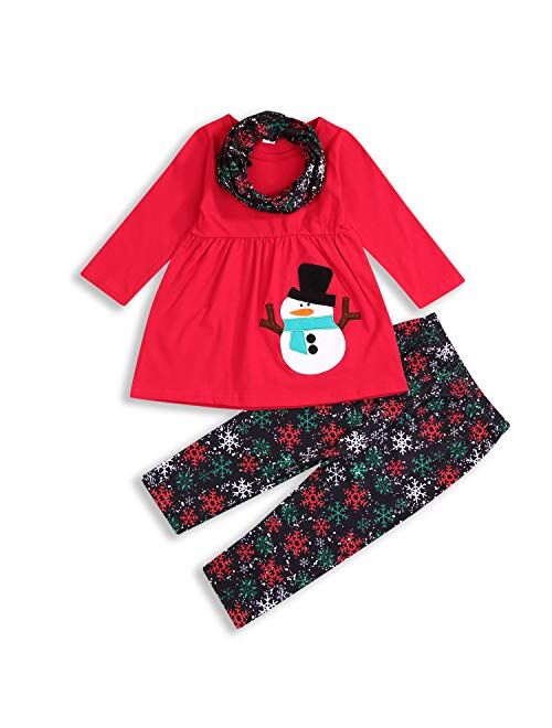 3Pcs Kids Baby Girls Halloween/Thanksgiving Clothes Pumpkin/Turkey T-Shirt Top Dress+Pants+Headband Outfit Set Winter