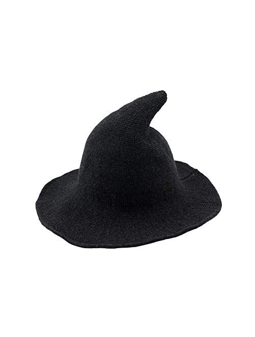 Fekey&JF Women's Witch Kinitted-Wool Hats, for Halloween Party Masquerade Cosplay Costume Accessory and Daily