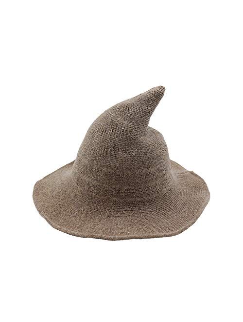 Fekey&JF Women's Witch Kinitted-Wool Hats, for Halloween Party Masquerade Cosplay Costume Accessory and Daily