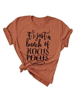 Hocus Pocus Halloween Shirts for Women Fall Tee Shirt Classic Halloween Movie Tops