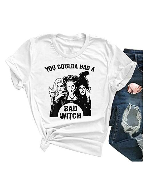 Hocus Pocus Halloween Shirts for Women Fall Tee Shirt Classic Halloween Movie Tops