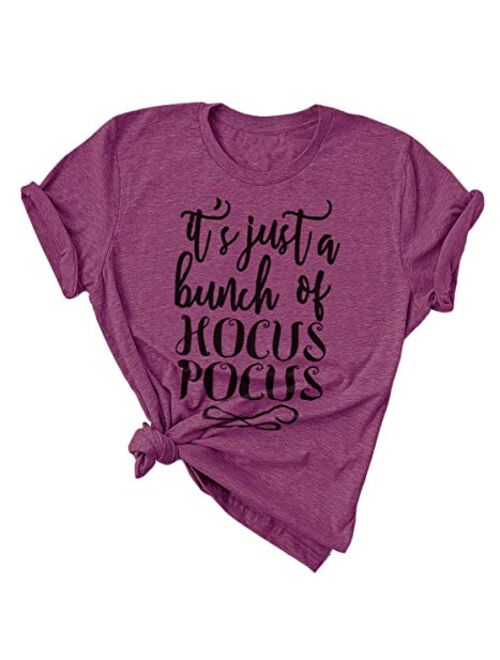 Hocus Pocus Halloween Shirts for Women Fall Tee Shirt Classic Halloween Movie Tops