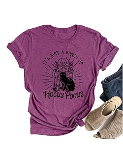 Hocus Pocus Halloween Shirts for Women Fall Tee Shirt Classic Halloween Movie Tops