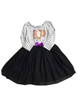 eKooBee Infant Baby Little Girl Halloween Dress Black Tutu Boo Party Holiday Dresses