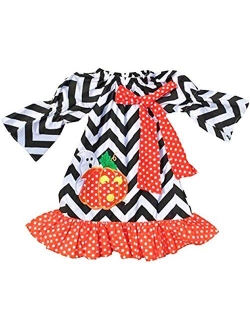 eKooBee Infant Baby Little Girl Halloween Dress Black Tutu Boo Party Holiday Dresses