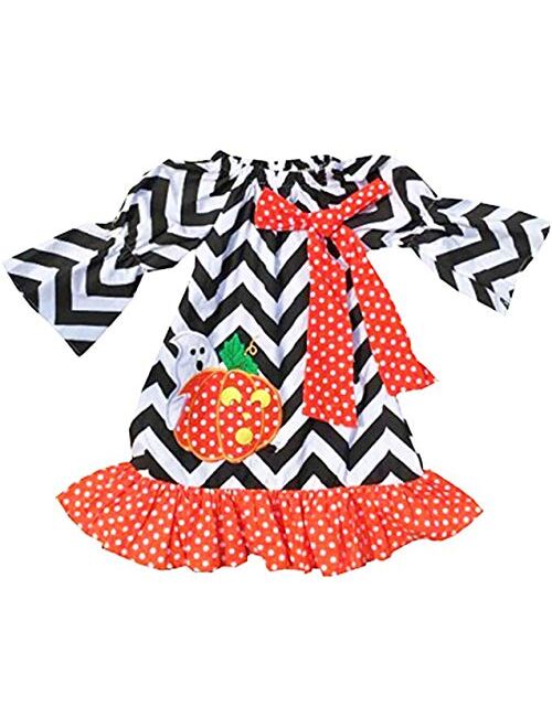 eKooBee Infant Baby Little Girl Halloween Dress Black Tutu Boo Party Holiday Dresses