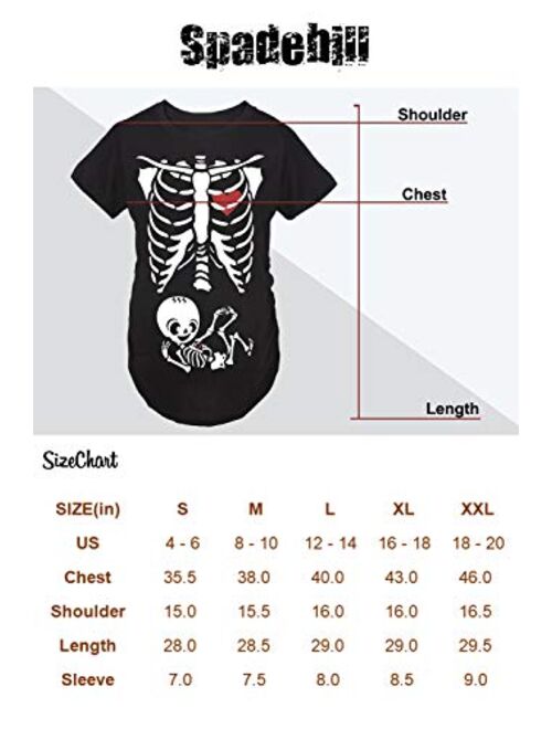 Spadehill Women's Halloween Short Sleeve Maternity T Shirt